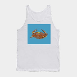 Crab motif on blue Tank Top